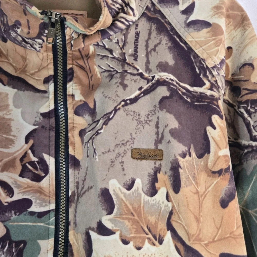 Woolrich Advantage Camo Jacket Mens 2XL Full Zip Bomber Outdoor Hunting Unlined‎